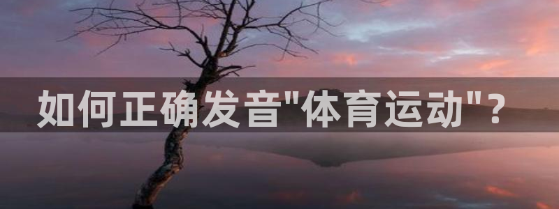 球速体育：如何正确发音\